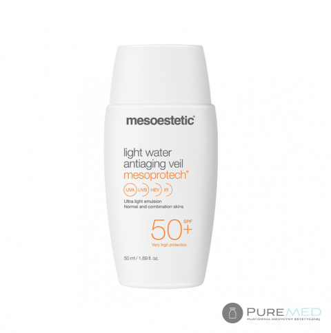 Mesoestetic Light Water Anti-Aging SPF50, 50 ml fluid face emulsion, protective cream with spf filter, high sun protection