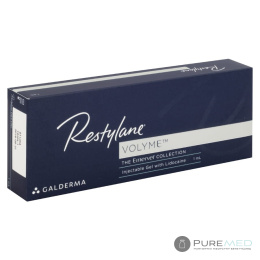 Restylane volyme hyaluronic acid with anesthesia, lip filling, deep wrinkles, volumetry, cheek filling