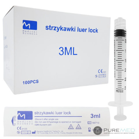 luer lock syringes 3ml 10 pcs