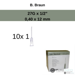 needles for mesotherapy, injection lipolysis, short needles 12mm 27G, disposable needle, sterile packaging, collective packaging