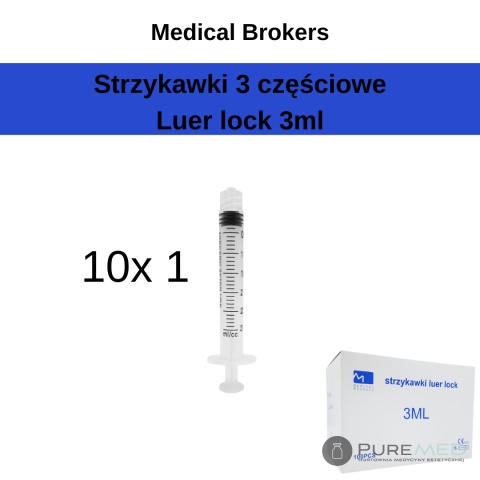 Luer lock syringes 3ml 10 pcs