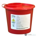 Red medical waste container 1l