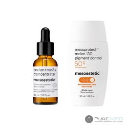 Mesoesthetic Daily care of discoloration | Melan Tran3x Concentrate + Melan 130 pigment control